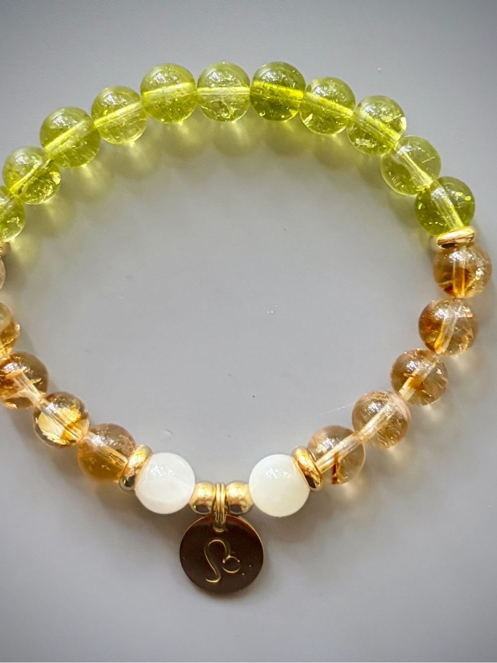 Citrine, Peridot and Moonstone Beaded Bracelet - Picture 2 of 2